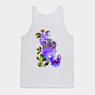 Flowers in a glass bottle and quartz - Artwork Tank Top